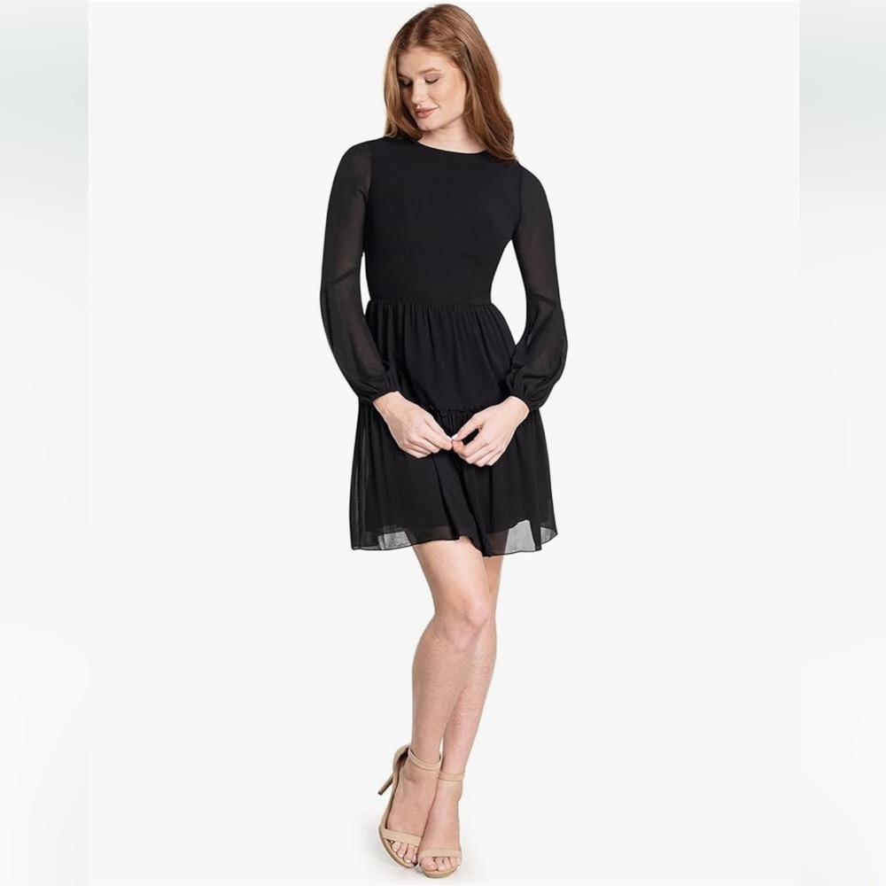 NWT Dress the Population Paola Fit and Flare Mini Dress Size S